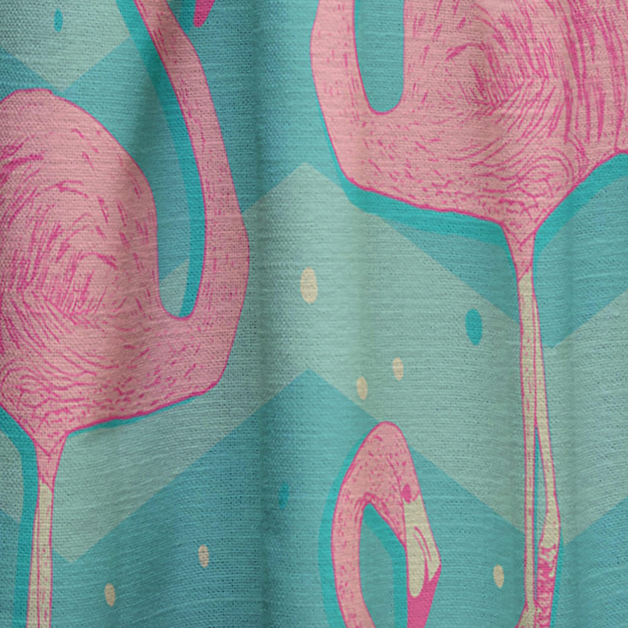 DesignQ Pink Flamingo Birds Thermal Insulated Curtains - Single Panel 52x95 Inches - Elegant Window Treatments for Bedroom & Living Room - Perfect for Home Decor & Energy Efficiency