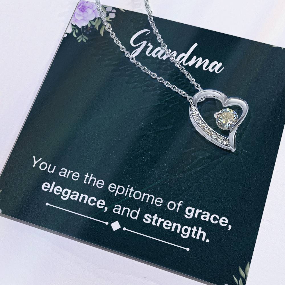 Beautiful Heart Necklace for Grandma - Thoughtful Gift from Grandkids - Perfect for Birthdays, Mother's Day & Family Celebrations