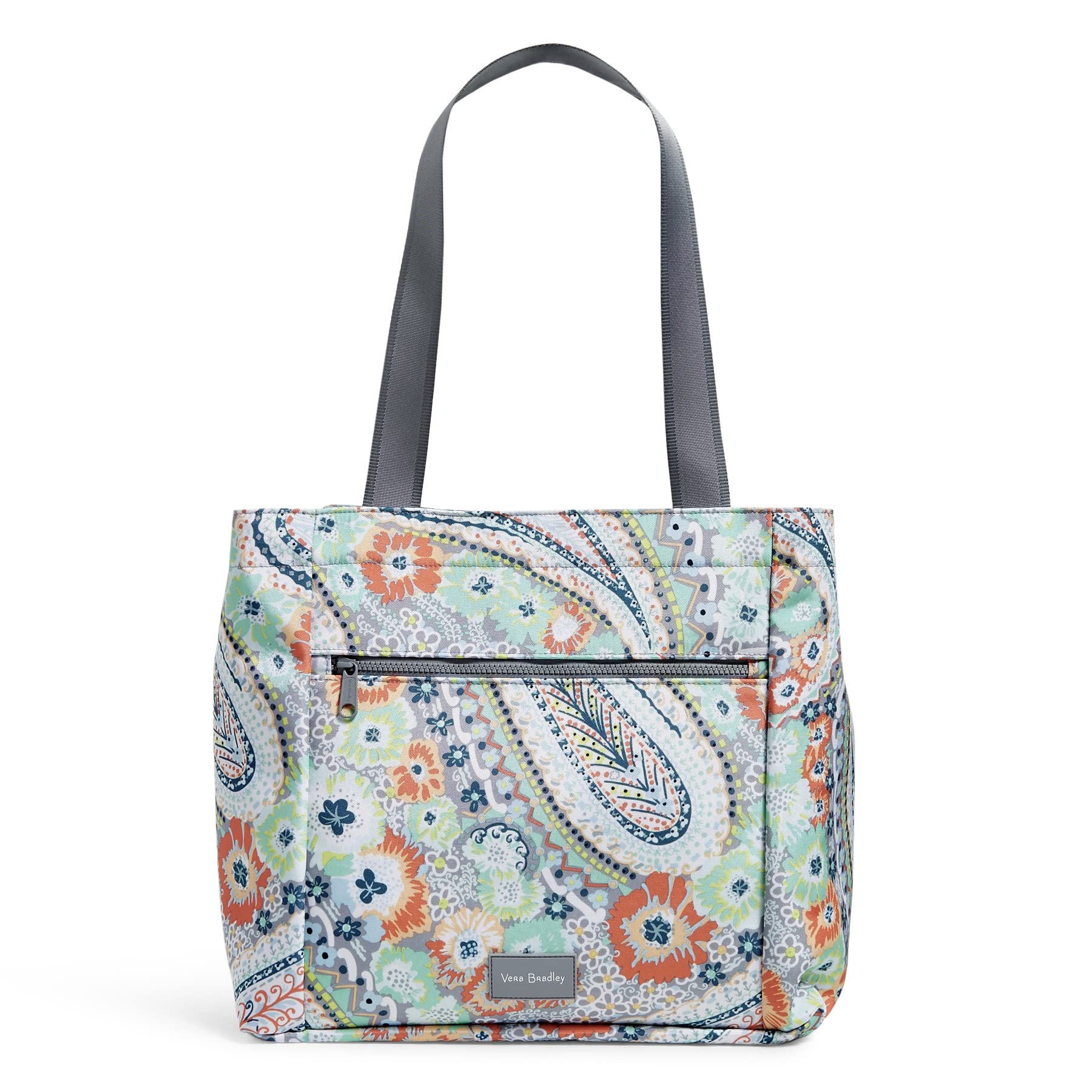Vera Bradley Women's Recycled Lighten Up ReActive Drawstring Tote Bag - Eco-Friendly Large Shoulder Bag for Travel, Beach, Gym & Daily Use