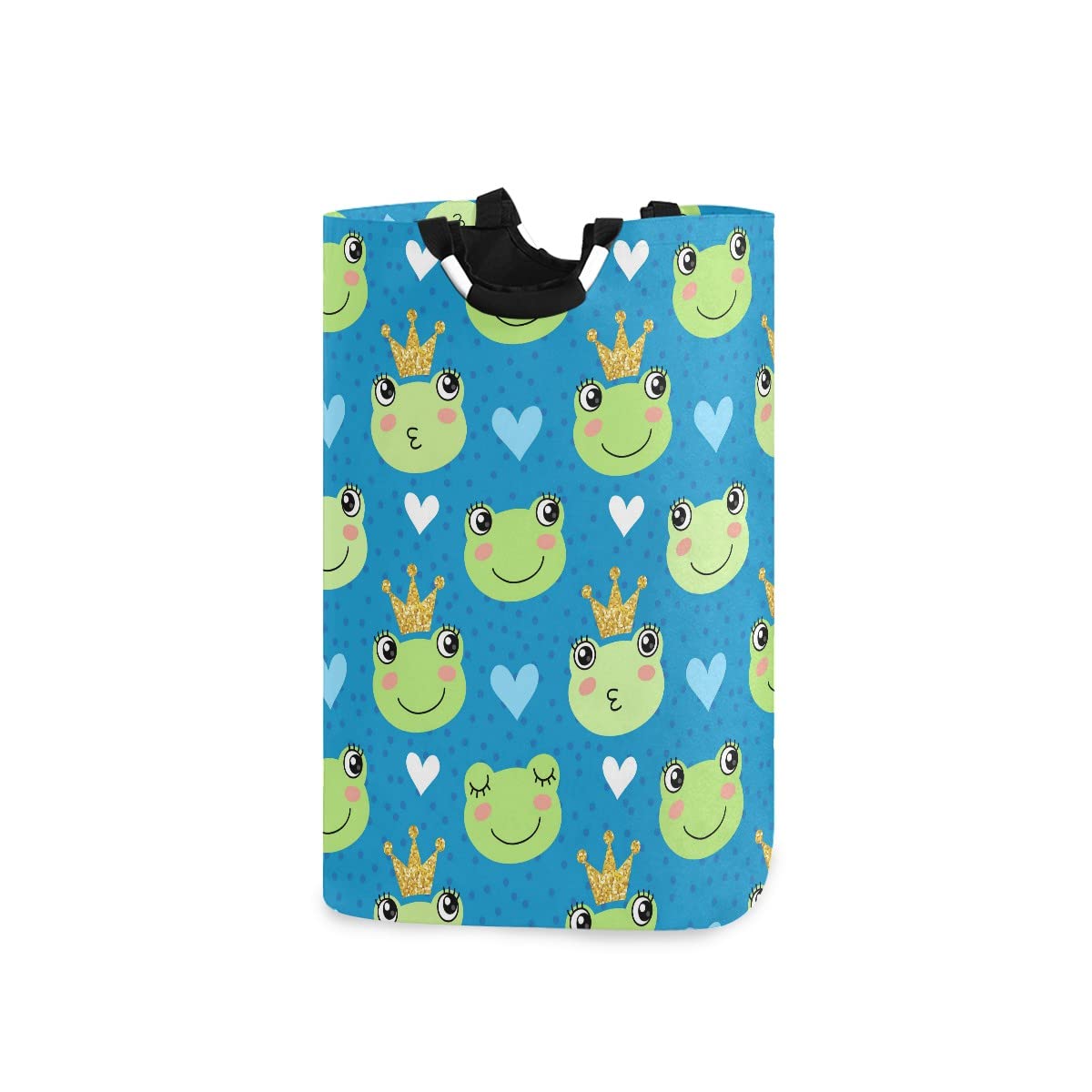 Foldable Laundry Hamper Bag with Handles - Cute Frog Design Collapsible Laundry Basket for Bathroom Organization, Bedroom Storage & Laundry Room Decor - Perfect for College Dorm, Travel & Home Use