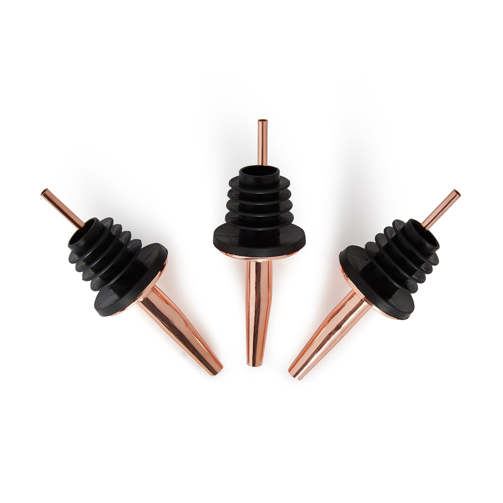 Premium Copper-Plated Wide Mouth Speed Pourer - Set of 3 for Liquor, Wine & Oil Bottles - Ideal for Bars, Restaurants & Home Bartending
