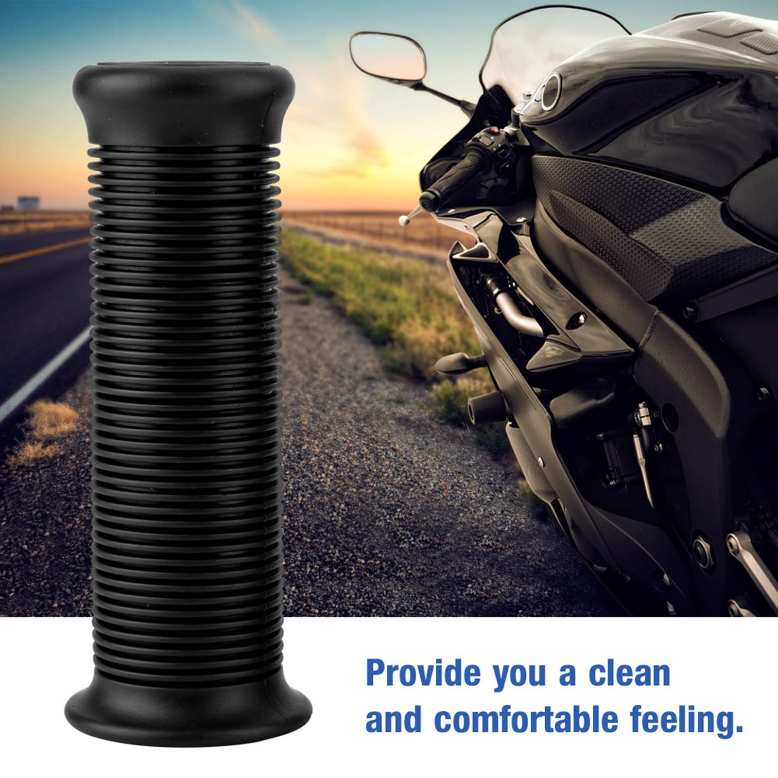 Premium Bike Handlebar Grips - Universal 25mm & 28mm Anti-Slip Rubber Grips for BMX, Mountain Bike, Scooter & Folding Bikes (Black) - Perfect for Commuting, Off-Road Cycling & Urban Riding