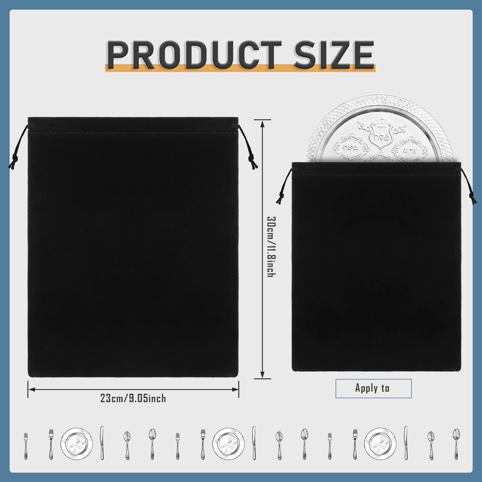 10-Pack Silver Storage Bags - 9x11.8 Inch Anti-Tarnish Fabric Jewelry Organizer for Silverware, Flatware & Silverplate Protection | Jewelry Storage, Travel & Home Organization