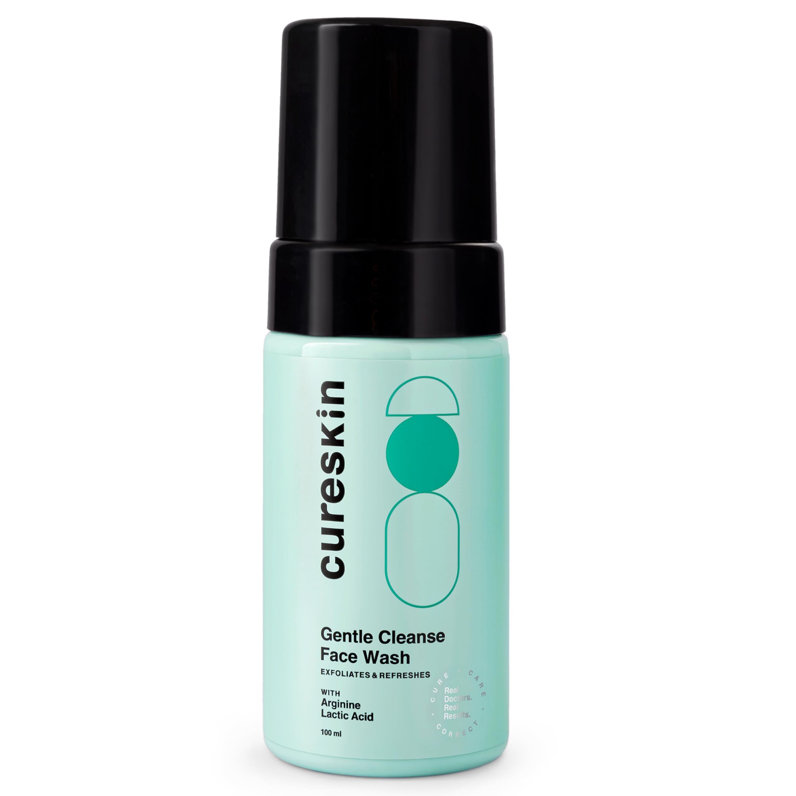 Cureskin Gentle Cleanse Brightening Face Wash with Lactic Acid AHA | Foam Cleanser for Women & Men | Daily Skincare for Acne, Dark Spots & Glowing Skin | Perfect for Morning & Night Routine