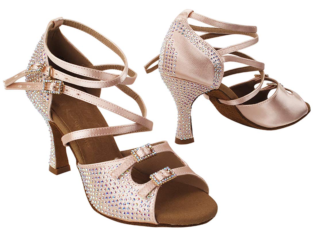 Women's Crystal Dance Shoes - Elegant Ballroom & Latin Dance Shoes with Rhinestones for Performances, Weddings & Competitions