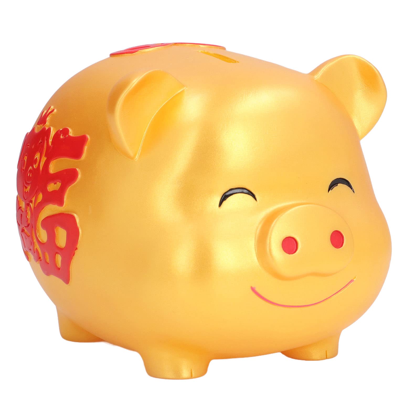 Hand-Painted Cute Cartoon Piggy Bank for Kids - Golden Lucky Pig Money Box for Coin Savings, Home Decor & Gift Giving | Perfect for Birthday Presents, Piggy Bank Collections & Kids' Room Decorations