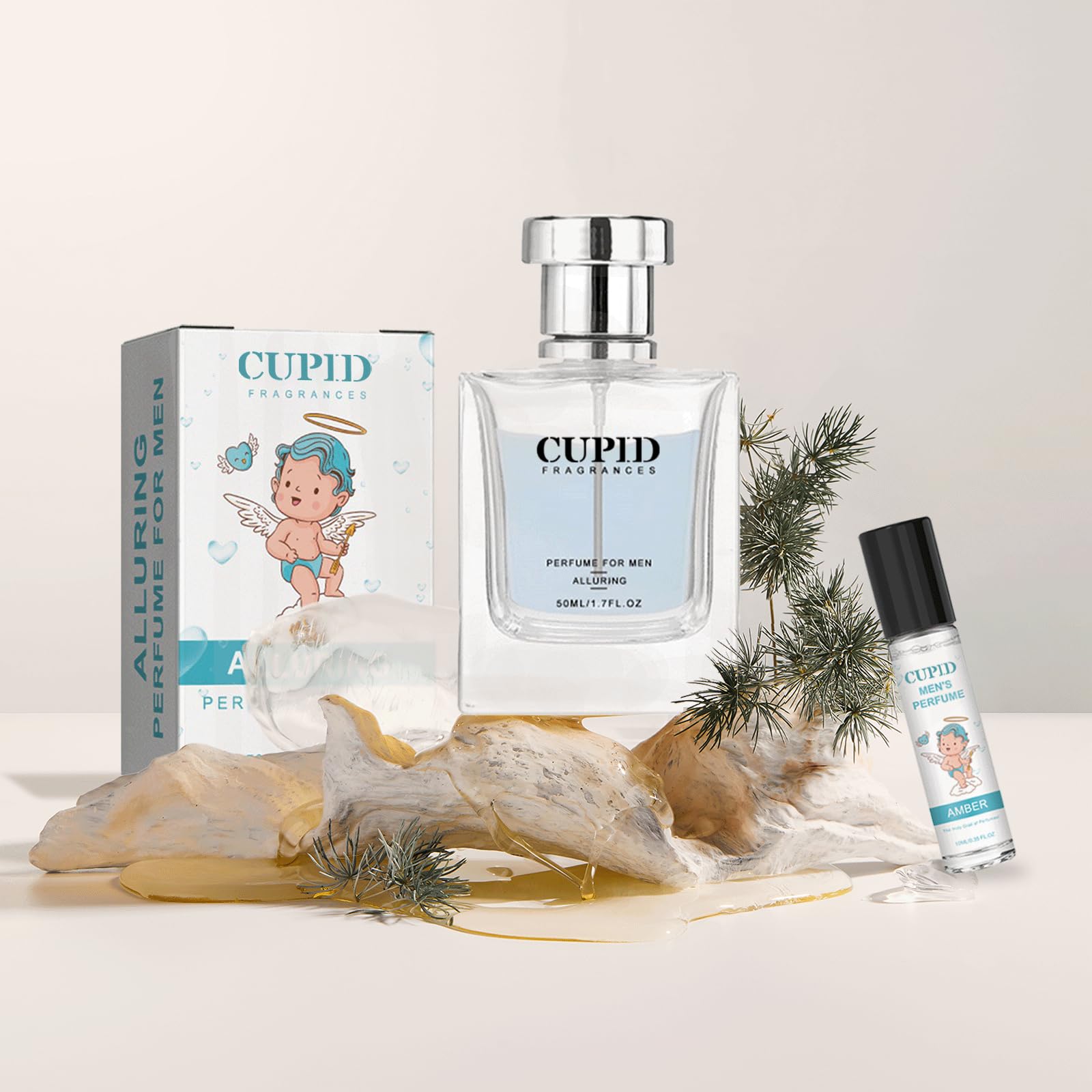Best Cupid Cologne for Men - Long Lasting Romantic Pheromone Perfume with Hypnotic Fragrance (50ml + 10ml Travel Size) - Perfect for Date Night, Gifts & Special Occasions