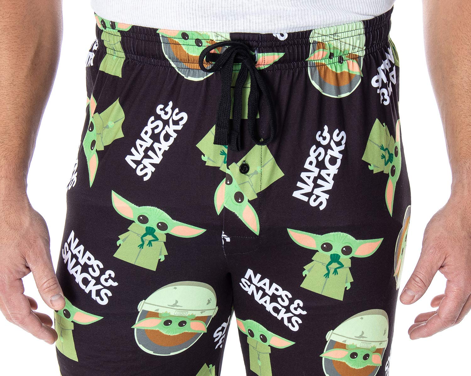 Star Wars The Mandalorian Baby Yoda Snacks & Naps Men's Lounge Pants - Soft Sleepwear for Movie Nights, Cosplay & Gift Giving