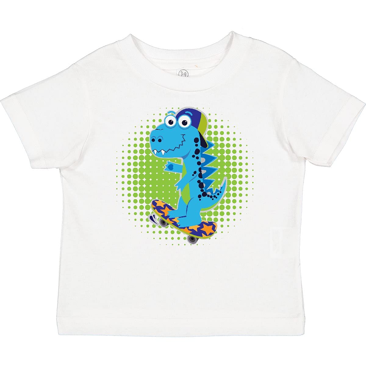 Inktastic Skateboarding Boy Dinosaur Graphic Baby T-Shirt - Cute Dino Design for Toddlers & Kids - Perfect for Playdates, Birthdays & Casual Wear