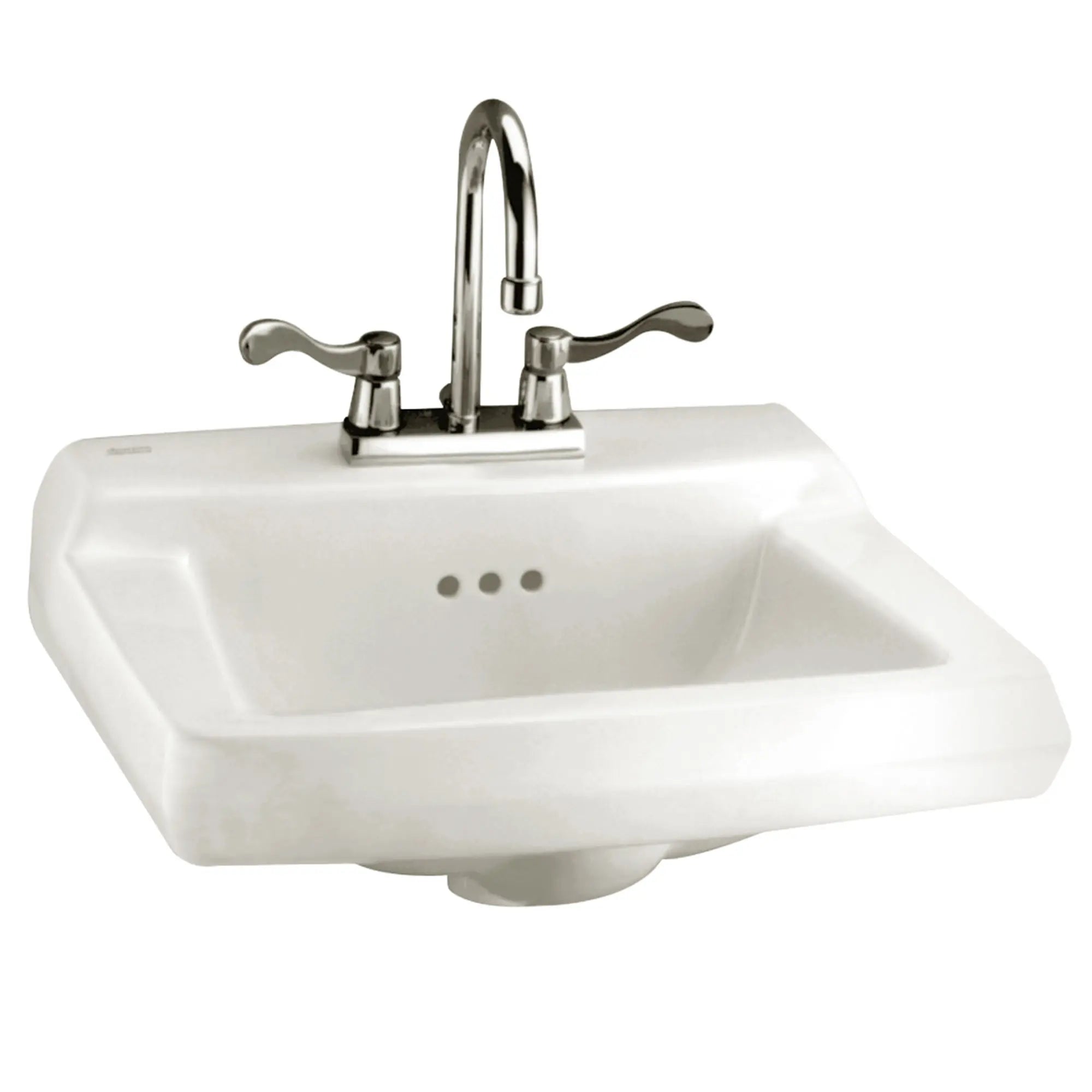 Comrade® Wall Mounted Bathroom Sink with 4-Inch Centerset Faucet Holes - Concealed Arm Design for Modern Vanities & Powder Rooms
