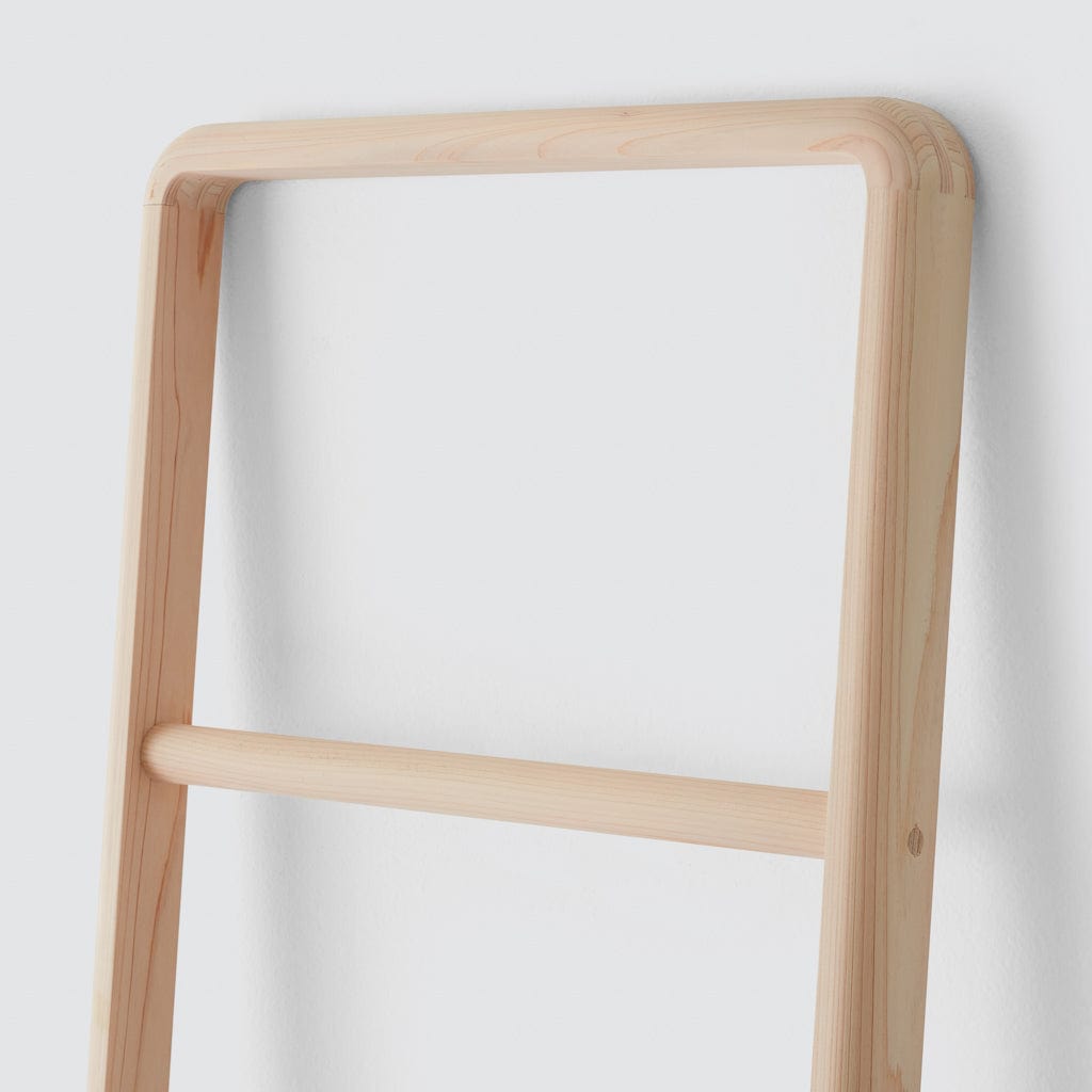 Premium Japanese Hinoki Wood Ladder - Natural, Durable & Lightweight for Home Decor, Shelf Display, and Plant Climbing Support