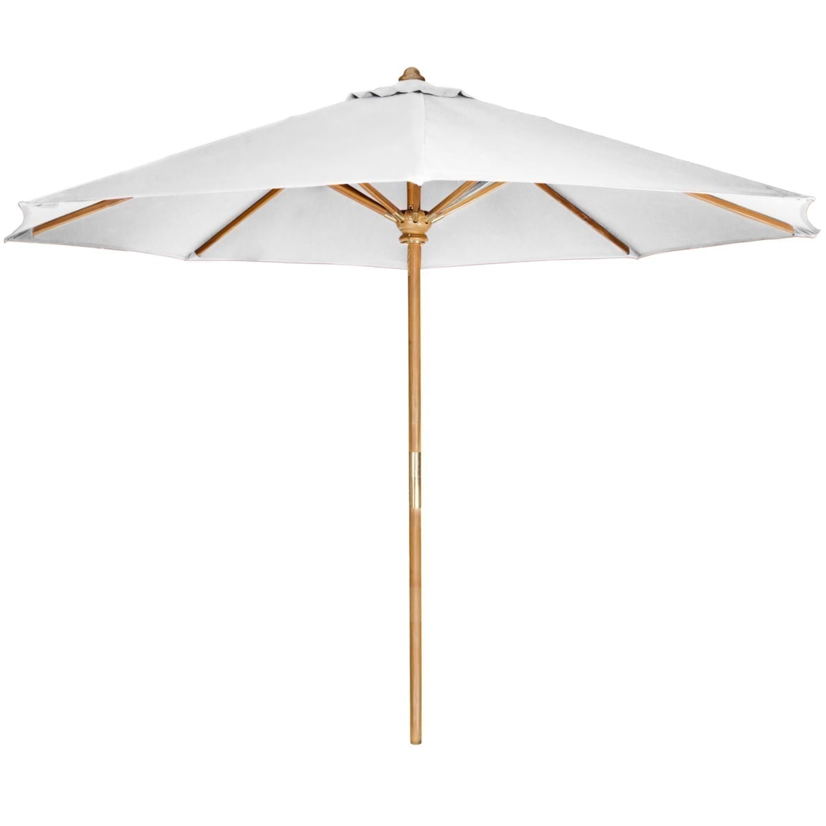 10 ft Teak Market Umbrella - Premium Waterproof Outdoor Patio Umbrella with Cedar Pole - Perfect for Poolside, Beach, Garden & Backyard Relaxation