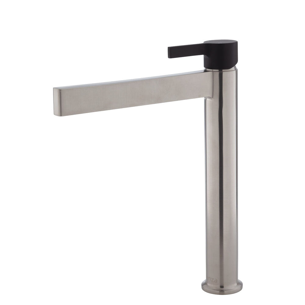 Fienza Sansa Tall Basin Mixer Faucet - Brushed Nickel Finish for Modern Bathroom & Vanity Sink