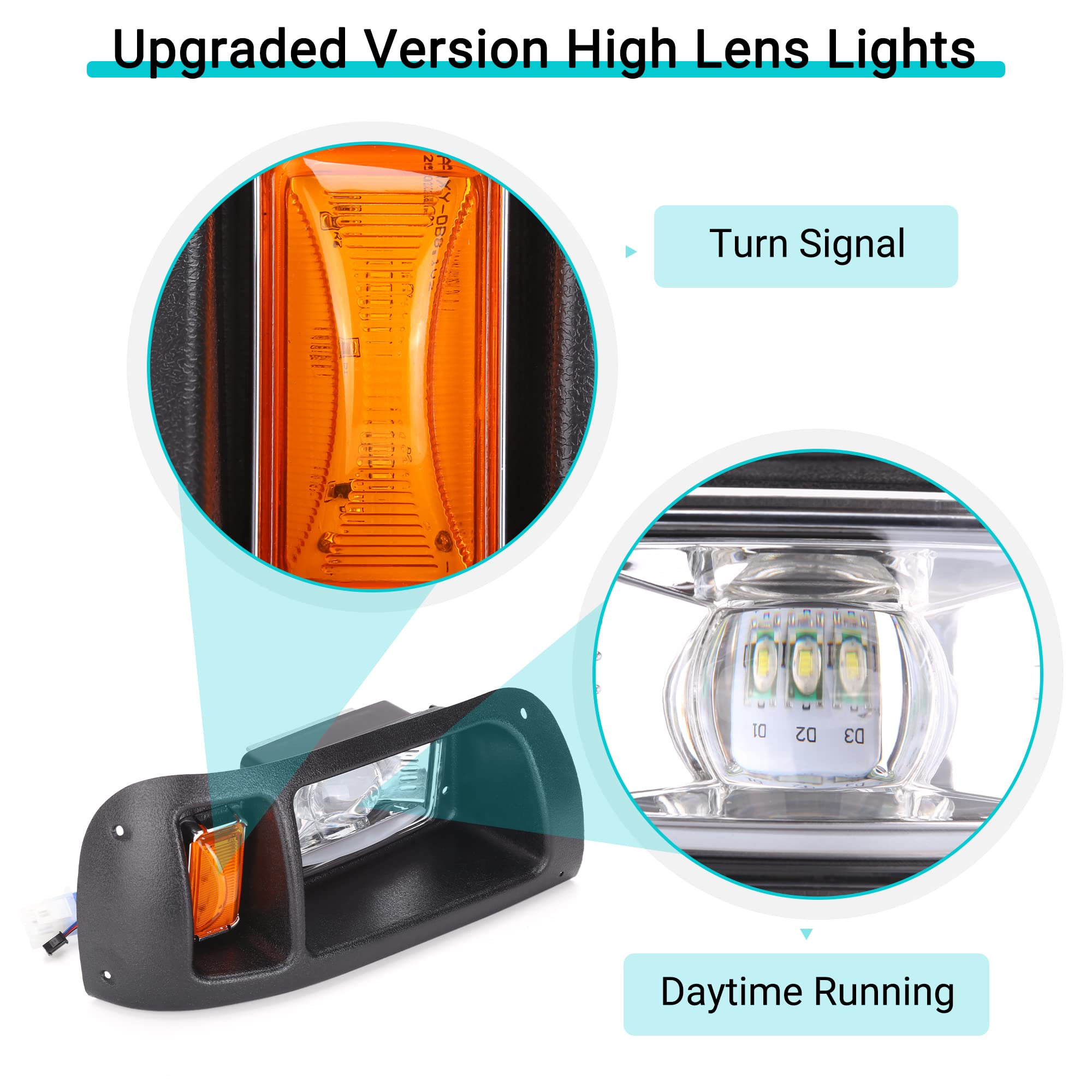 10L0L Deluxe Golf Cart Lights Kit for Yamaha G14/G16/G19/G22 - Built-in DC Converter, RGB Daytime Running Lights, App Control, Music Sync - Perfect for Night Golfing, Club Car Upgrades & Off-Road Adventures