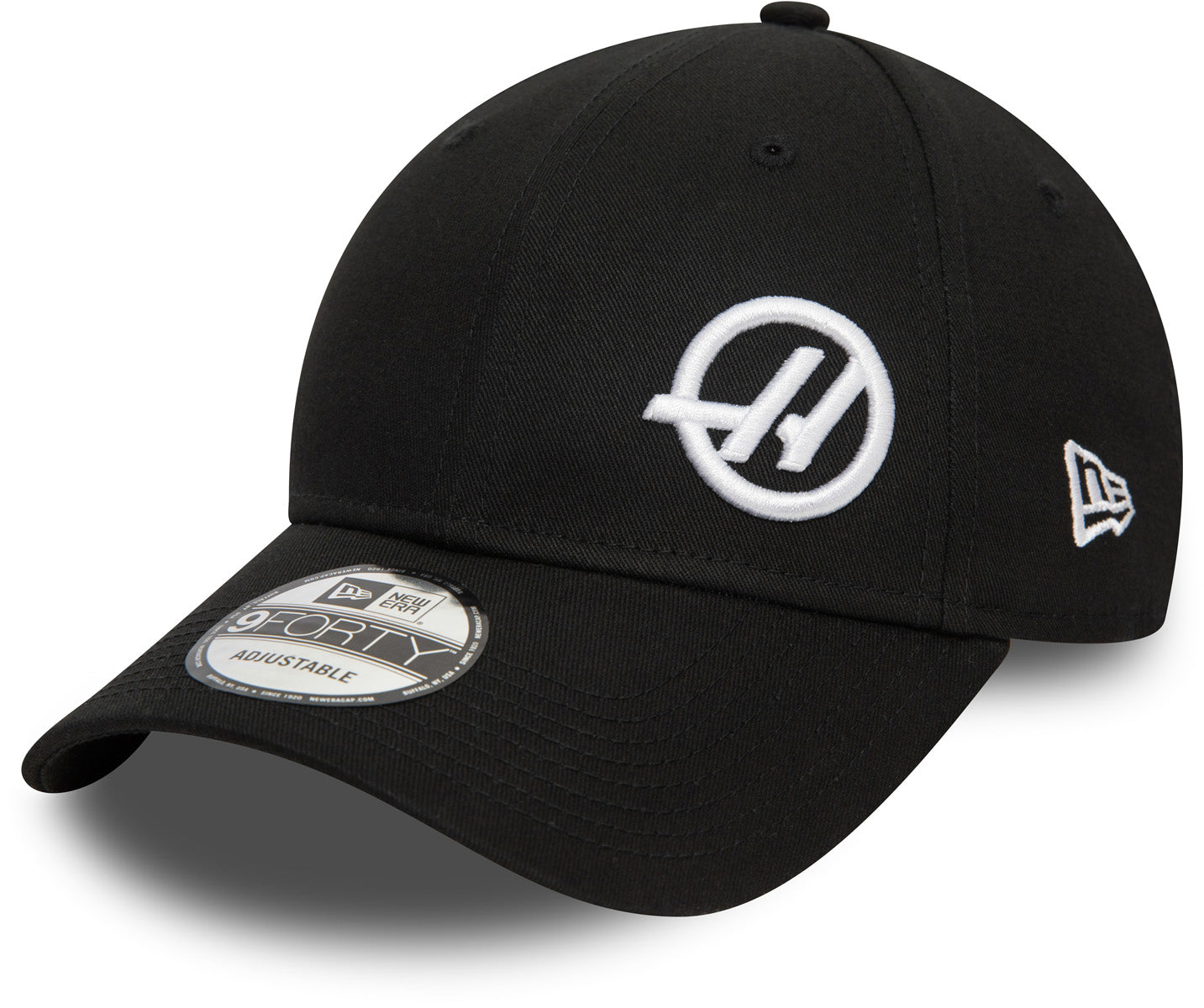 Haas F1 Team New Era 9Forty Black Adjustable Snapback Cap - Official Merchandise for Racing Fans | Perfect for Grand Prix Events & Motorsport Enthusiasts