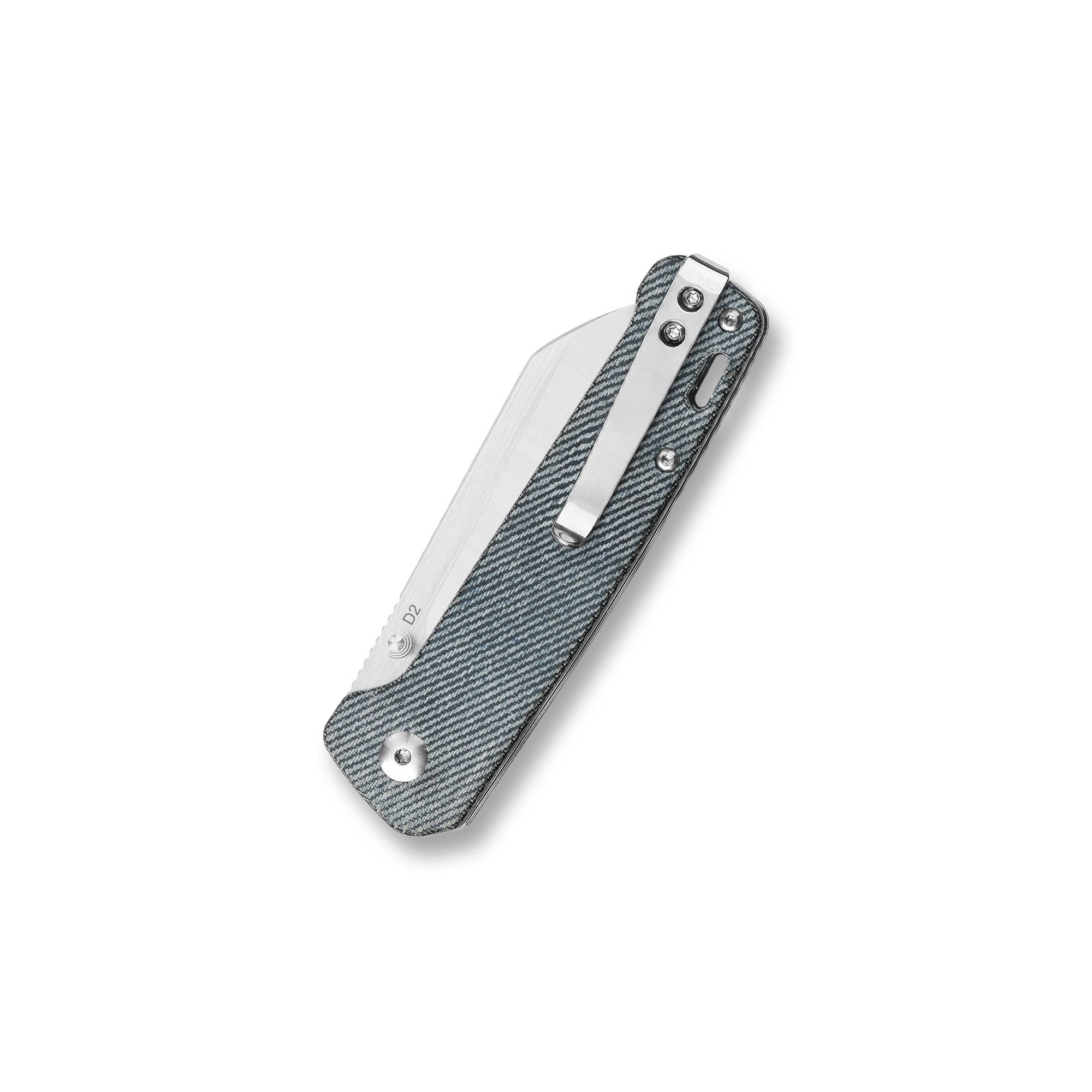 QSP Penguin Liner Lock Pocket Knife - D2 Steel Blade, Denim Micarta Handle - EDC, Camping, Hiking & Outdoor Survival Tool