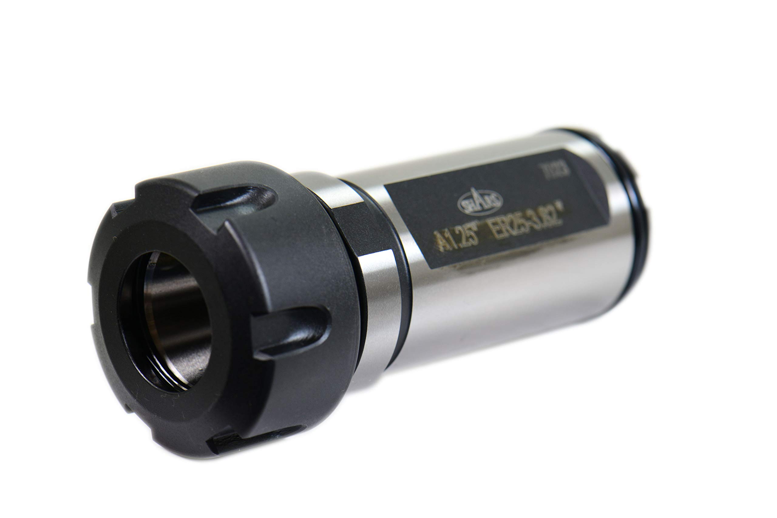 Shars ER25 Coolant Through Straight Shank Extension Tool Holder with O-Ring Seal - 42mm Slotted Nut, 3.82