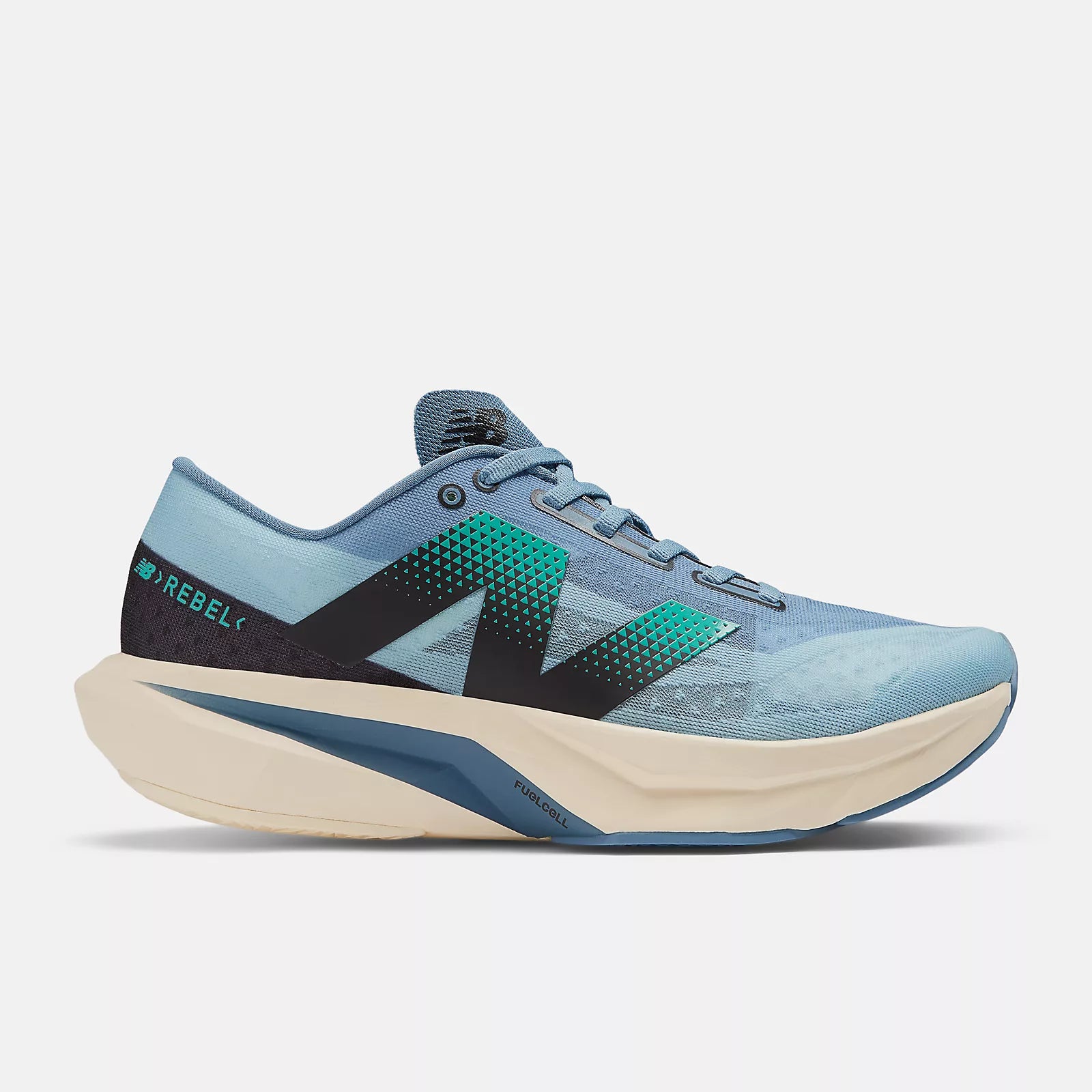 New Balance Men's FuelCell Rebel v4 Running Shoes - Lightweight & Responsive for Training & Racing (Heron Blue) | Perfect for Marathon, Gym Workouts & Daily Jogging
