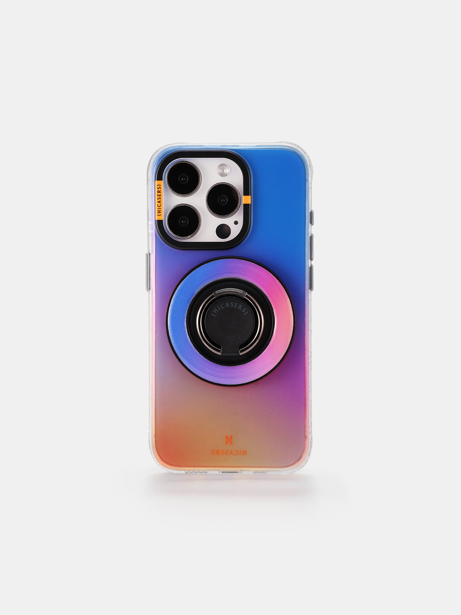 Magnetic Ring Spinner Stand - Magsafe Compatible Phone Holder for iPhone 15/14/13/12 (Purple & Orange) - Perfect for Desk, Car, Office & Home Use
