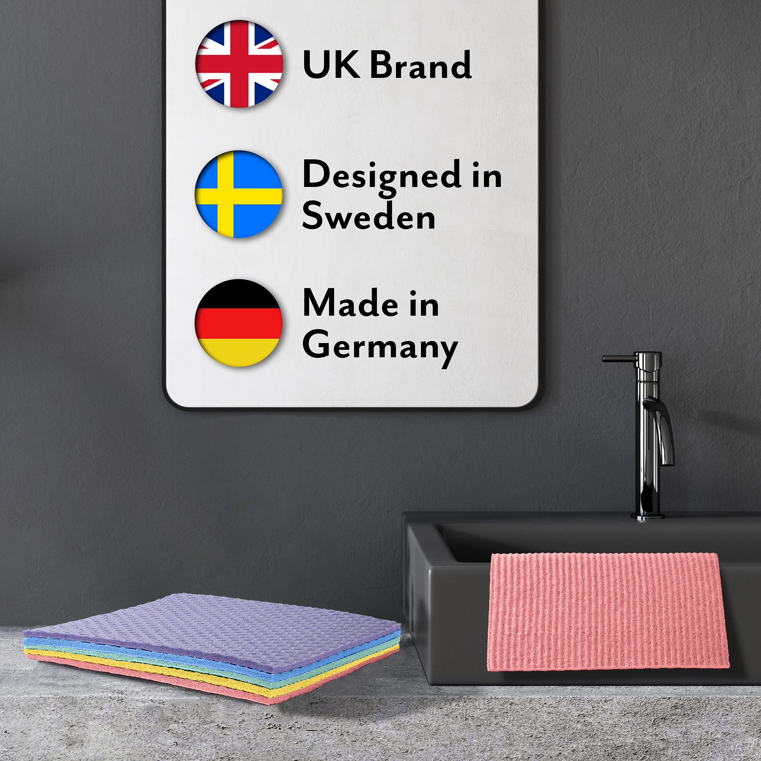 **Green Dodo Swedish Dishcloth 5 Pack - Eco-Friendly, Biodegradable & Sustainable Kitchen Sponge Cloths - Super Absorbent, Odor-Free, Reusable Paper Towel Alternative - Perfect for Cleaning Dishes, Countertops & More**