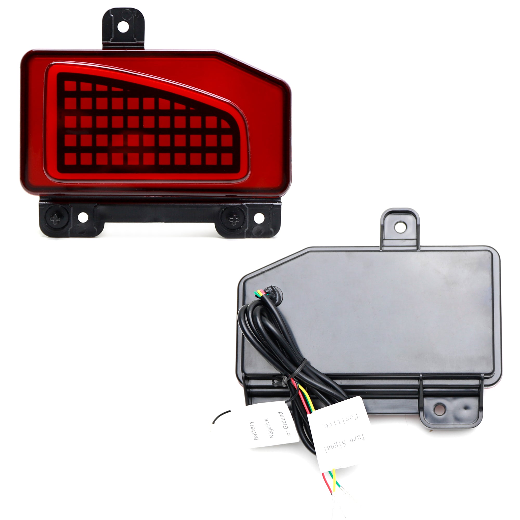 Jeep Gladiator JT LED Tail Lights - Dark Red Bumper Reflector with Sequential Turn Signals | Waterproof Brake Lights for Off-Road & Night Driving