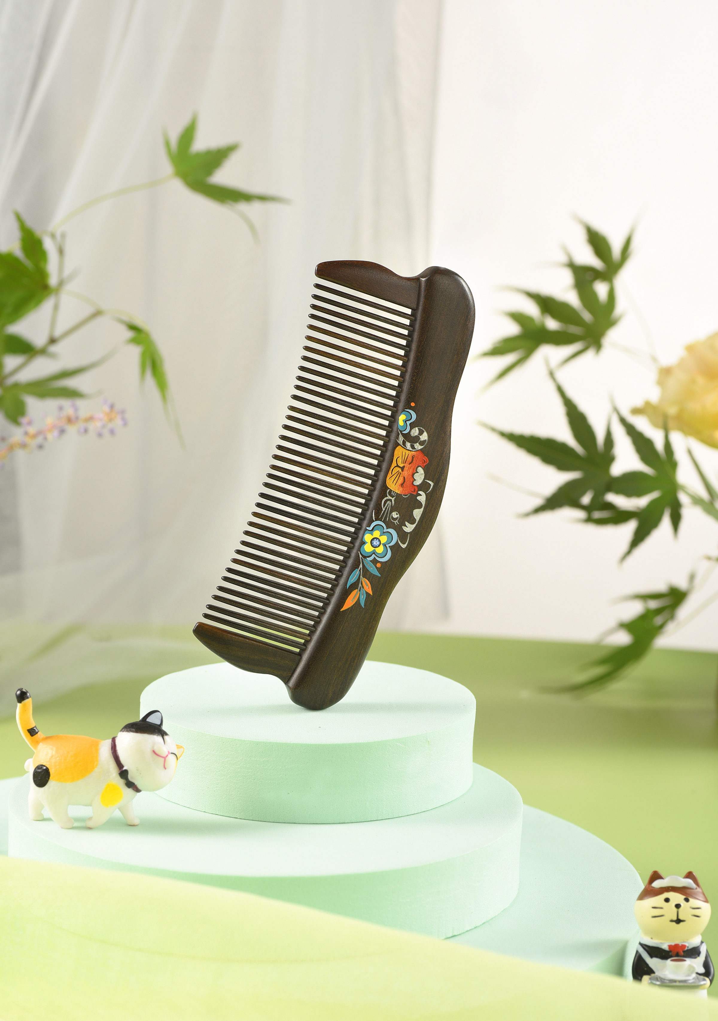 Soft Bristle Cat Hair Brush for Gentle Grooming - Detangle & Reduce Shedding - Perfect for Long & Short Haired Cats - Home Pet Care Essential