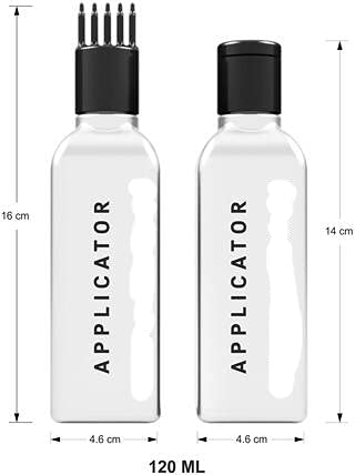 4 Pack Hair Root Applicator Bottles with Comb Cap - 120ml Oval Transparent PET Containers for Hair Oil, Shampoo & Scalp Treatments - Perfect for At-Home Hair Care & Salon Professional Use