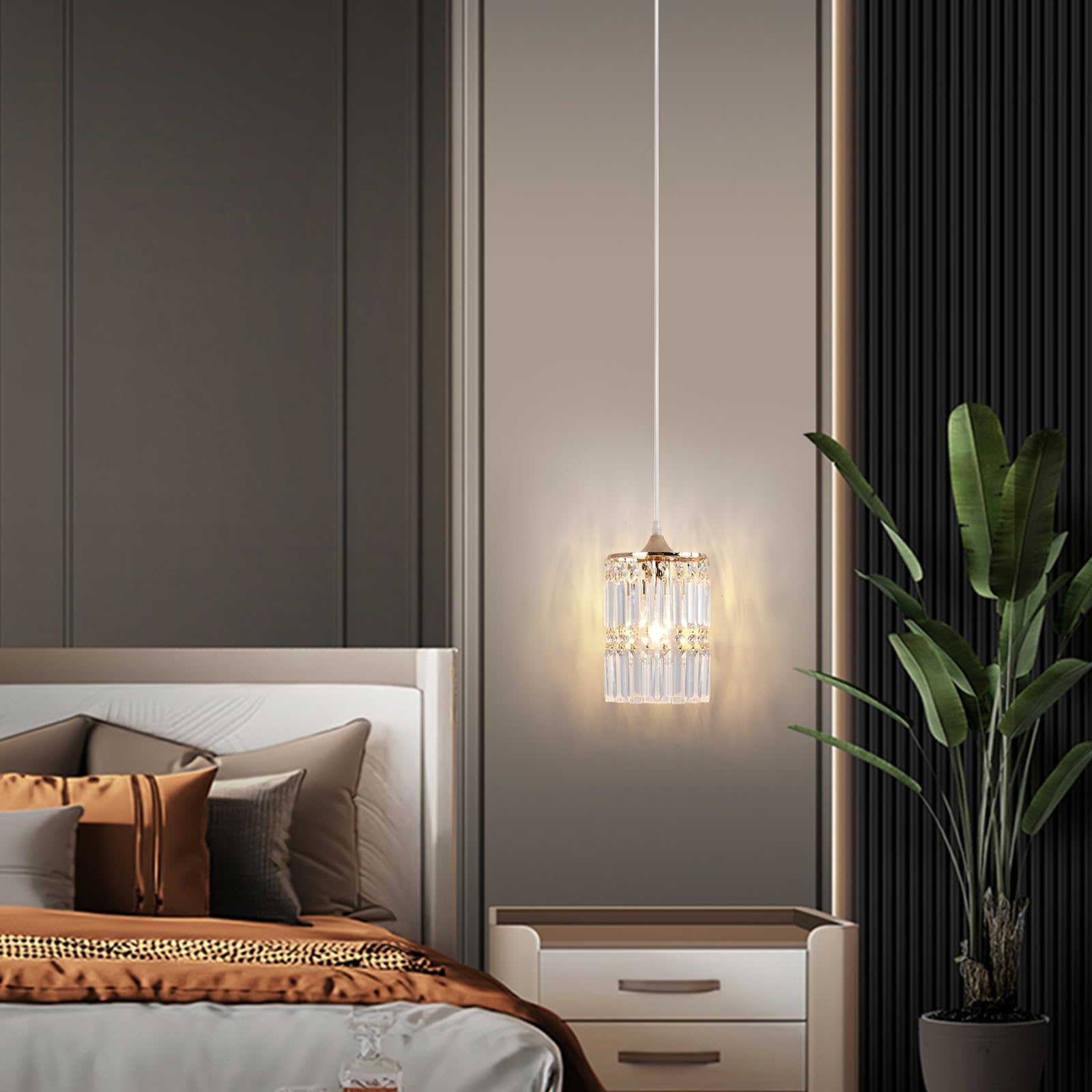 Crystal Ceiling Pendant Light Fixture - Modern Gold Hanging Chandelier for Living Room, Dining Room, Kitchen & Hallway | Perfect for Home Decor, Restaurant Lighting & Interior Design