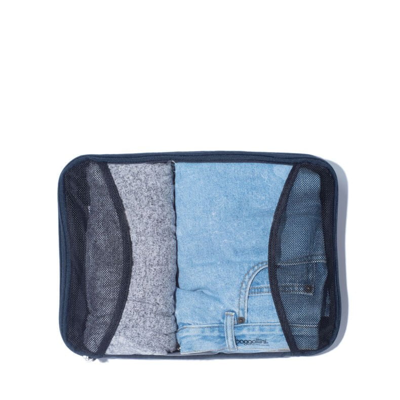 Baggallini 2 Medium & 1 Large Compression Packing Cubes for Travel - Space Saving Organizers for Suitcases, Backpacks & Carry-On Luggage