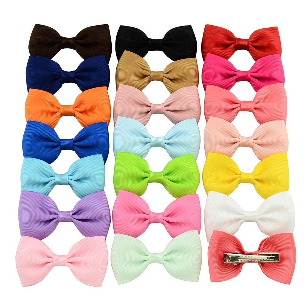 Oyfel 20PCS Mini Hair Bows for Baby Girls - Cute Ribbon Hair Clips with Alligator Clips for Toddlers, Kids & Teens | Perfect for Parties, School & Daily Outfits