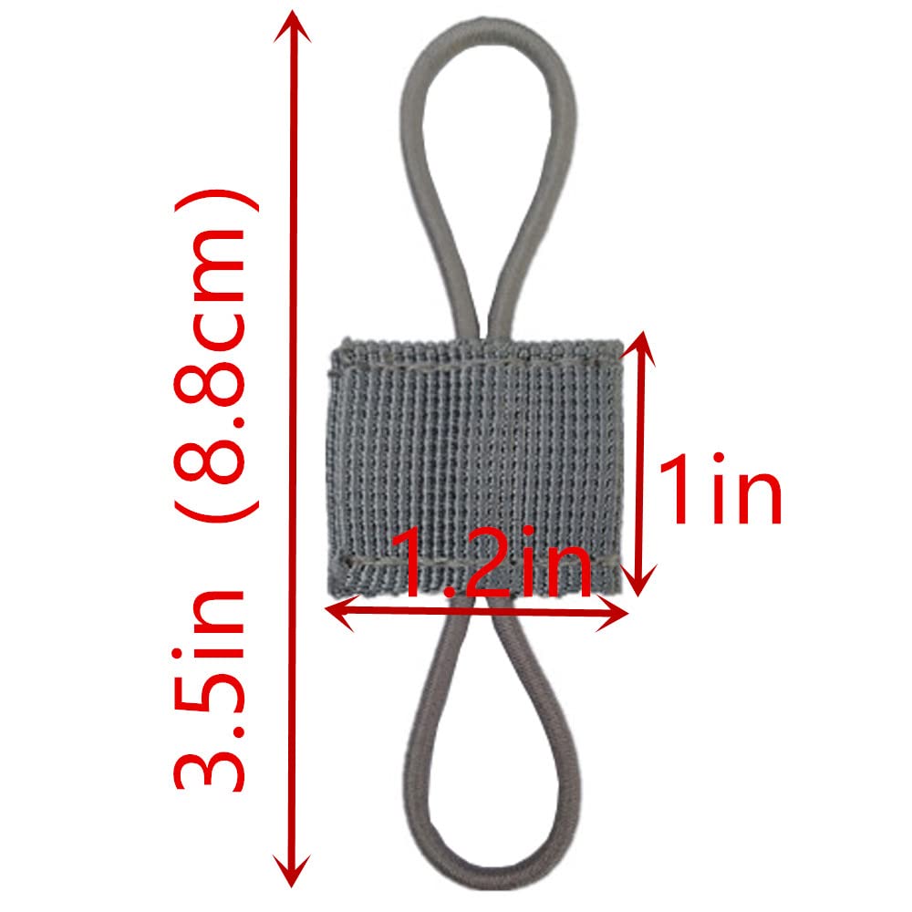 12 Pack Tactical MOLLE Webbing Retainer Clips - Elastic Binding Ribbon Buckles for Tactical Vests, Backpacks & Bags | Secure Gear Organization | Perfect for Outdoor, Hiking, Military & Camping Use (Grey)