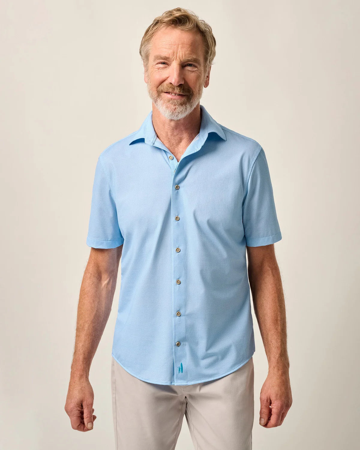 Johnnie-O Spielman Solid Men's Casual Shirt - Classic Fit, Short Sleeve, Button Down for Golf, Office & Summer Outings