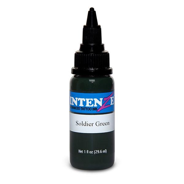 Intenze Soldier Green Tattoo Ink - Professional Vegan Tattoo Ink for Artists, Safe & Vibrant - Perfect for Sleeves, Tribal & Traditional Tattoos