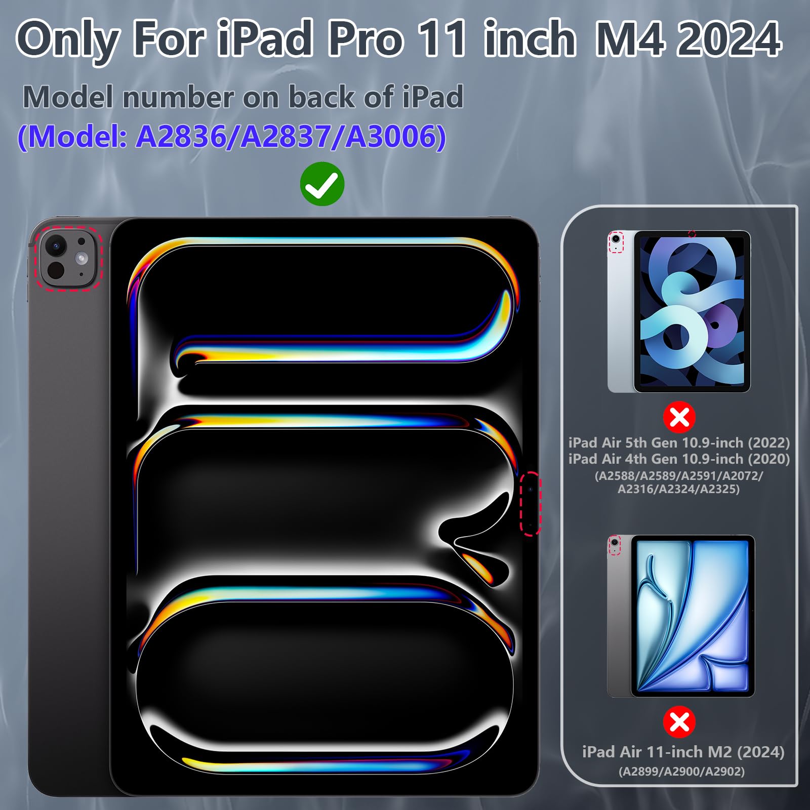**Military Grade Shockproof iPad Pro 11 Case (5th Gen/M4 2024) with Screen Protector & 360° Rotating Stand - Heavy Duty Protective Cover with Pencil Holder & Hand Strap - Perfect for Work, Travel & Outdoor Use - Black**