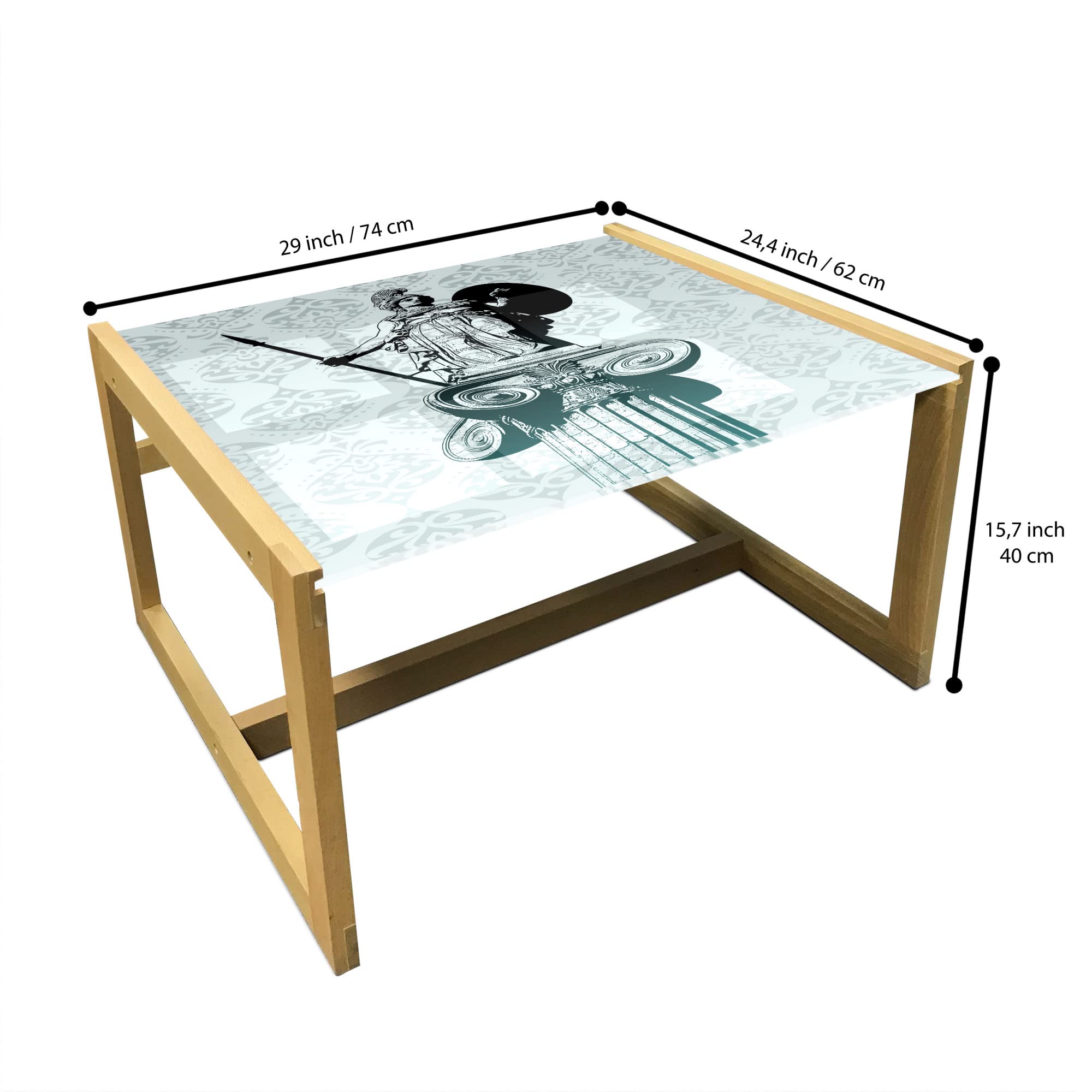 Retro Coffee Table with Wooden Frame - Office & Dorm Decor