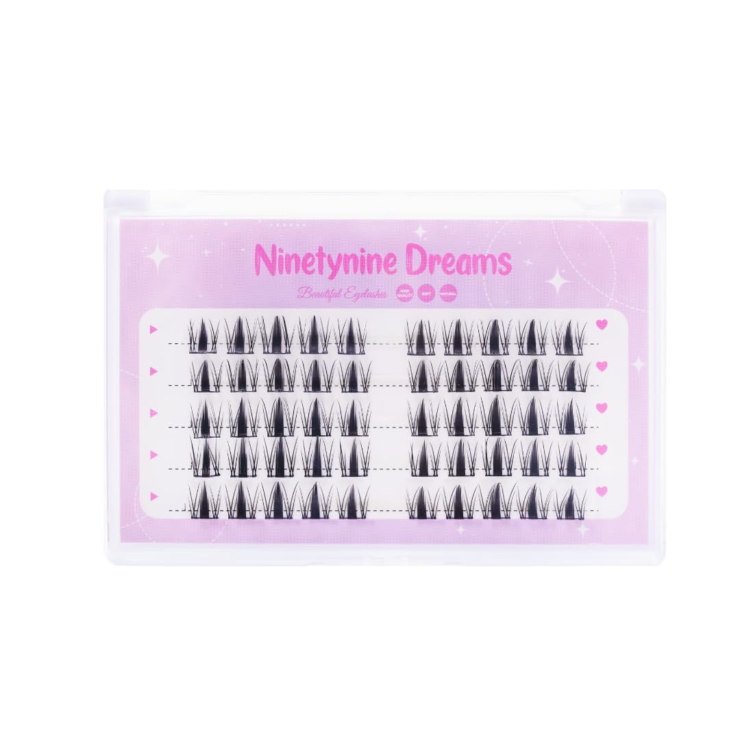 50PCs 3D Fairy Lashes - Natural Lightweight False Eyelashes with Thin Band for Daily Wear | Reusable Volume Lashes Clusters for Manhua Style Makeup | Perfect for Parties, Weddings & Special Occasions