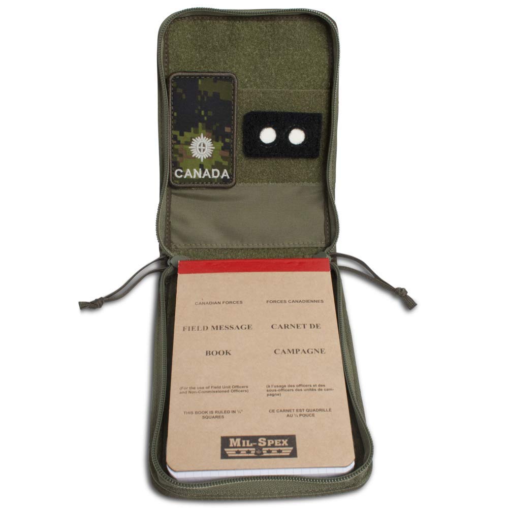 Tactical Notebook Cover for Canadian Field Message Pad | Durable Military Organizer with Utility Strap | Fits 6.75