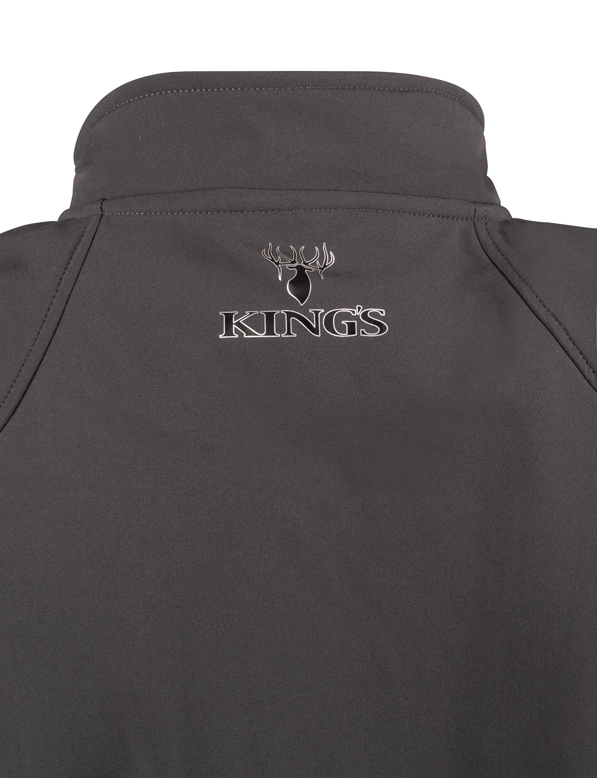 King's Camo Men's Hunting Soft Shell Vest - Lightweight Water-Resistant Camouflage Vest for Outdoor Hunting, Fishing & Hiking - Ideal for Cold Weather & Layering