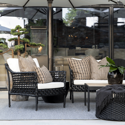 Artwood Santa Monica Outdoor Armchair - Classic Black Patio Furniture for Garden, Poolside & Backyard Relaxation