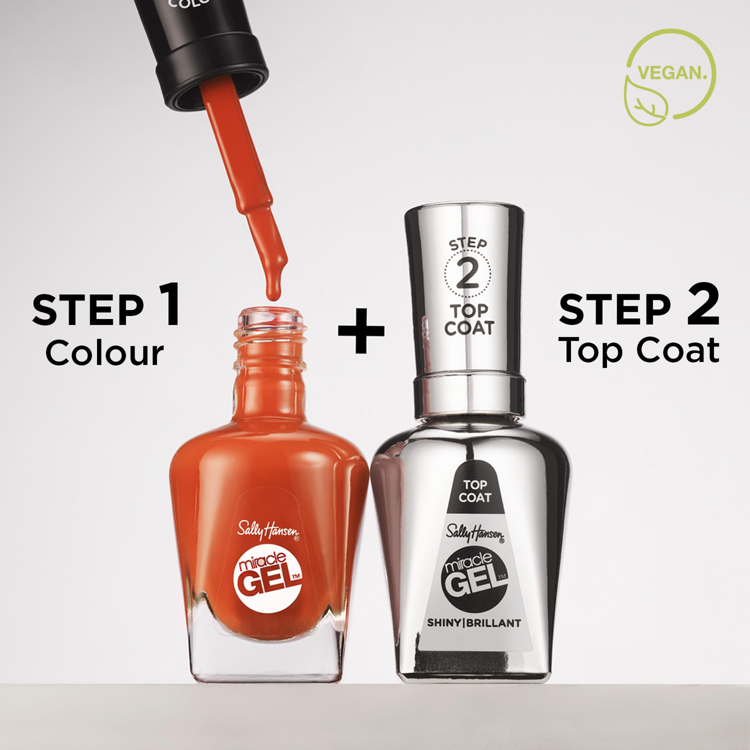 Sally Hansen Miracle Gel™ Nail Polish - Street Flair Purple, Long Lasting Gel-Like Formula, No UV Lamp Needed, Chip Resistant, Salon Quality Manicure at Home | Perfect for Everyday Wear, Parties, and Special Occasions