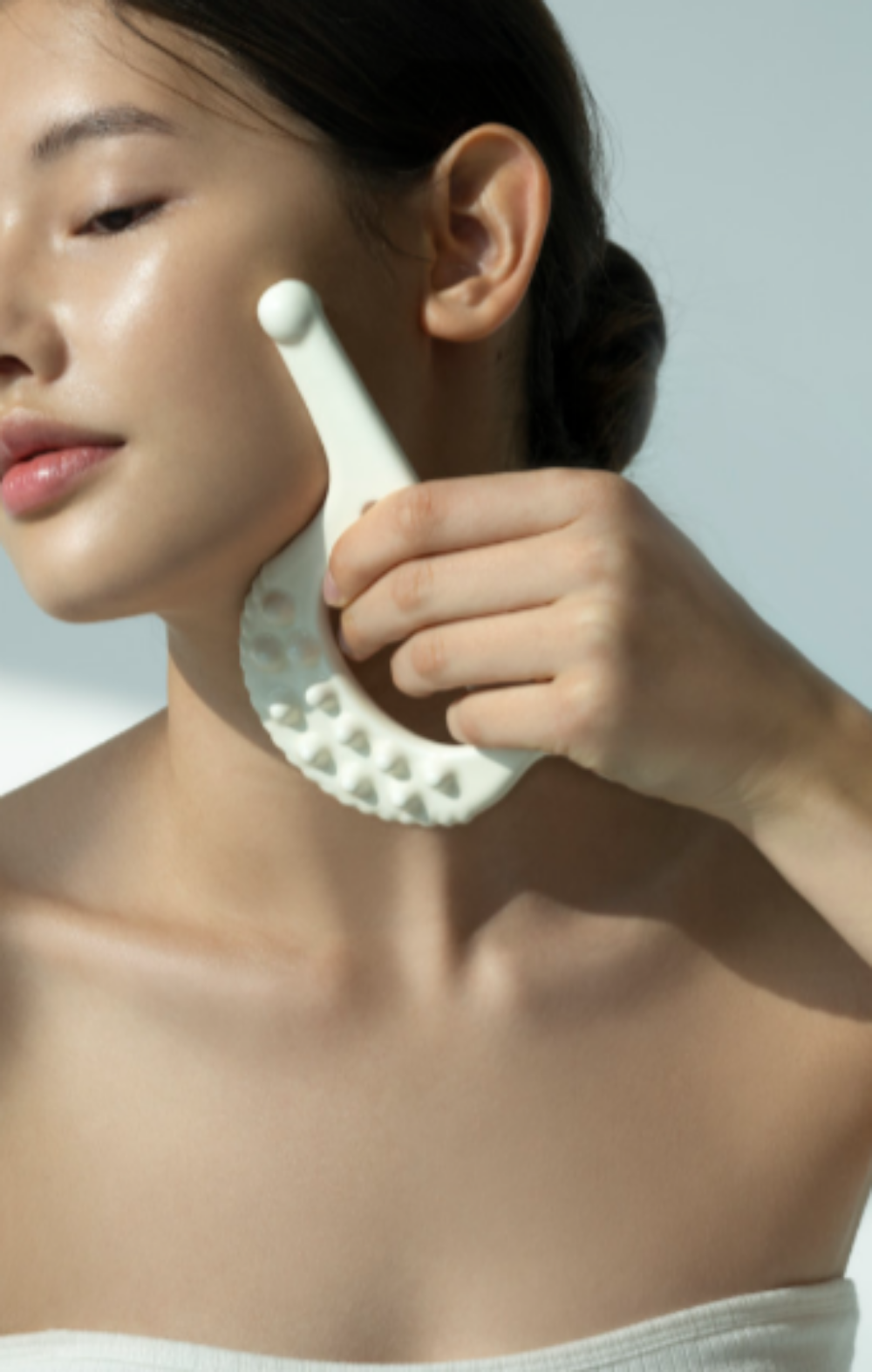d'Alba Slim Fit Ceramic Gua Sha Tool - Facial Massage & Skin Care for Glowing Complexion | Perfect for Home Spa, Relaxation & Anti-Aging Routine