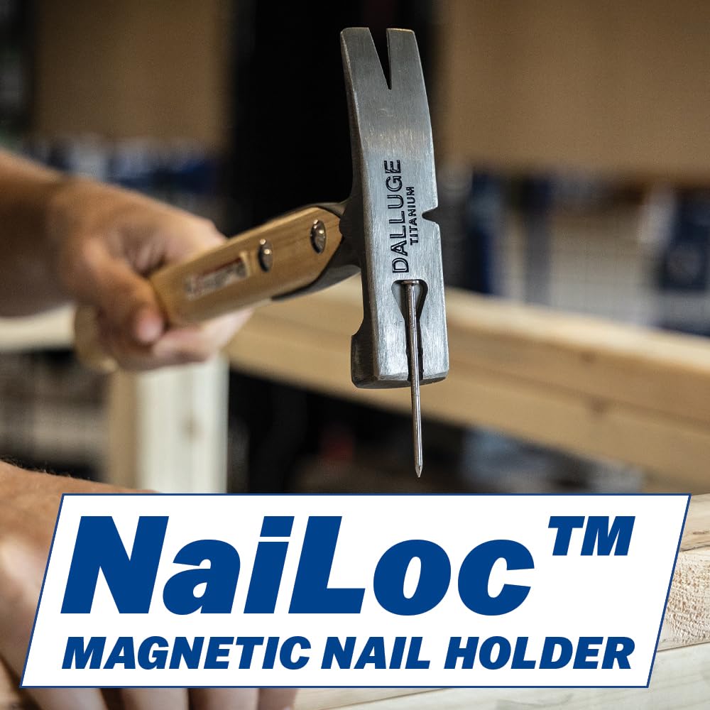 Vaughan Dalluge 16oz Titanium Hammer with Magnetic Nail Holder - Smooth Face Framing Hammer (VN07182) for Professional Carpentry, Woodworking & Construction Projects