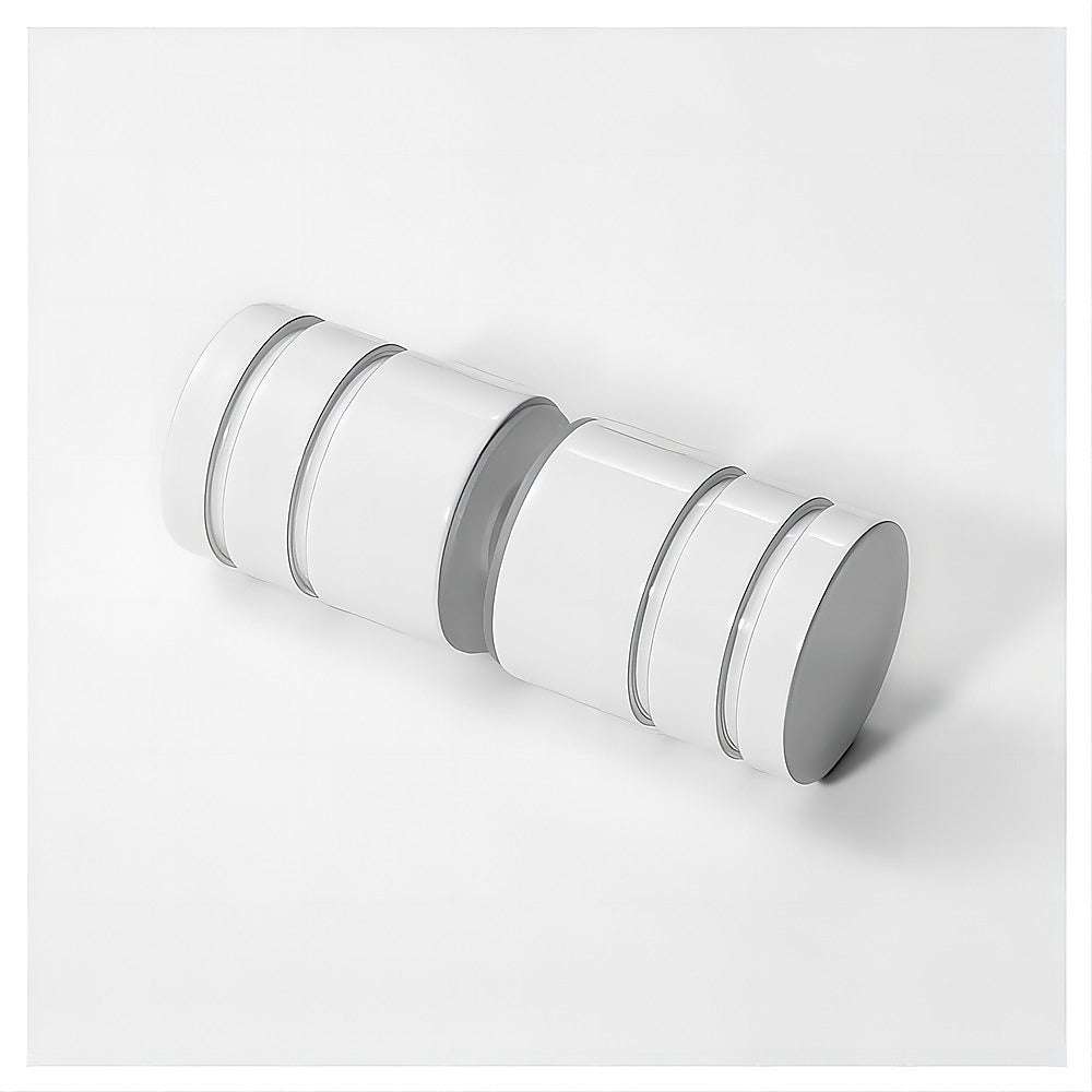120cm Frameless Shower Screen - Wall to Wall Glass Panel with White Brackets & Stainless Steel Hinges, Round Knob Handle - Perfect for Modern Bathroom Renovations and Spa-Like Showers