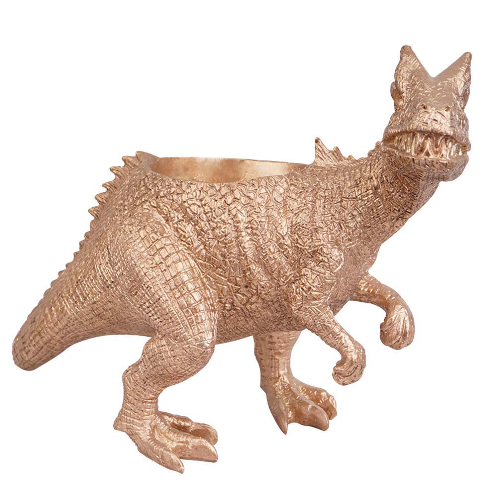 Dinosaur Succulent Planter Pot with Drainage Hole - Cute Animal Shaped Flower Container for Cactus, Bonsai & Indoor Plants | Perfect for Home Decor, Office Desk & Gift Ideas