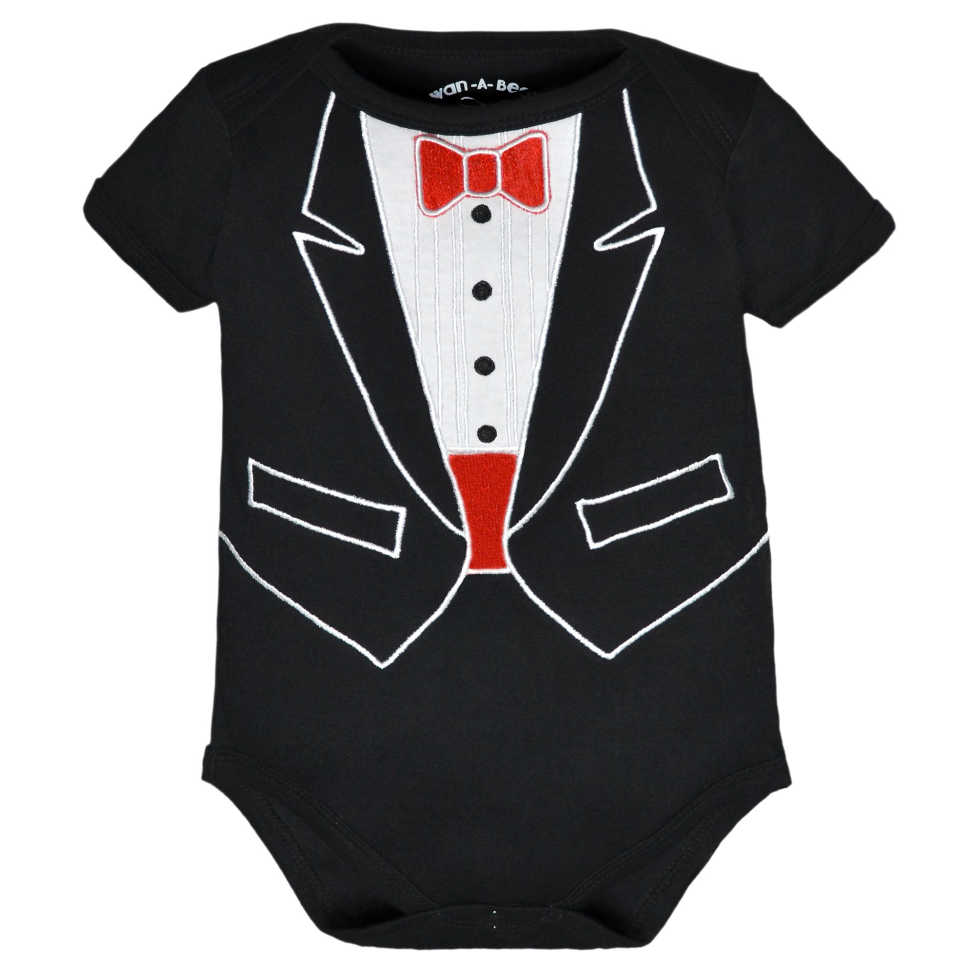 Baby Boys' Tuxedo Bodysuit - Formal Infant Outfit for Weddings, Parties & Photo Shoots | Soft Cotton Dressy Romper for Newborns & Toddlers