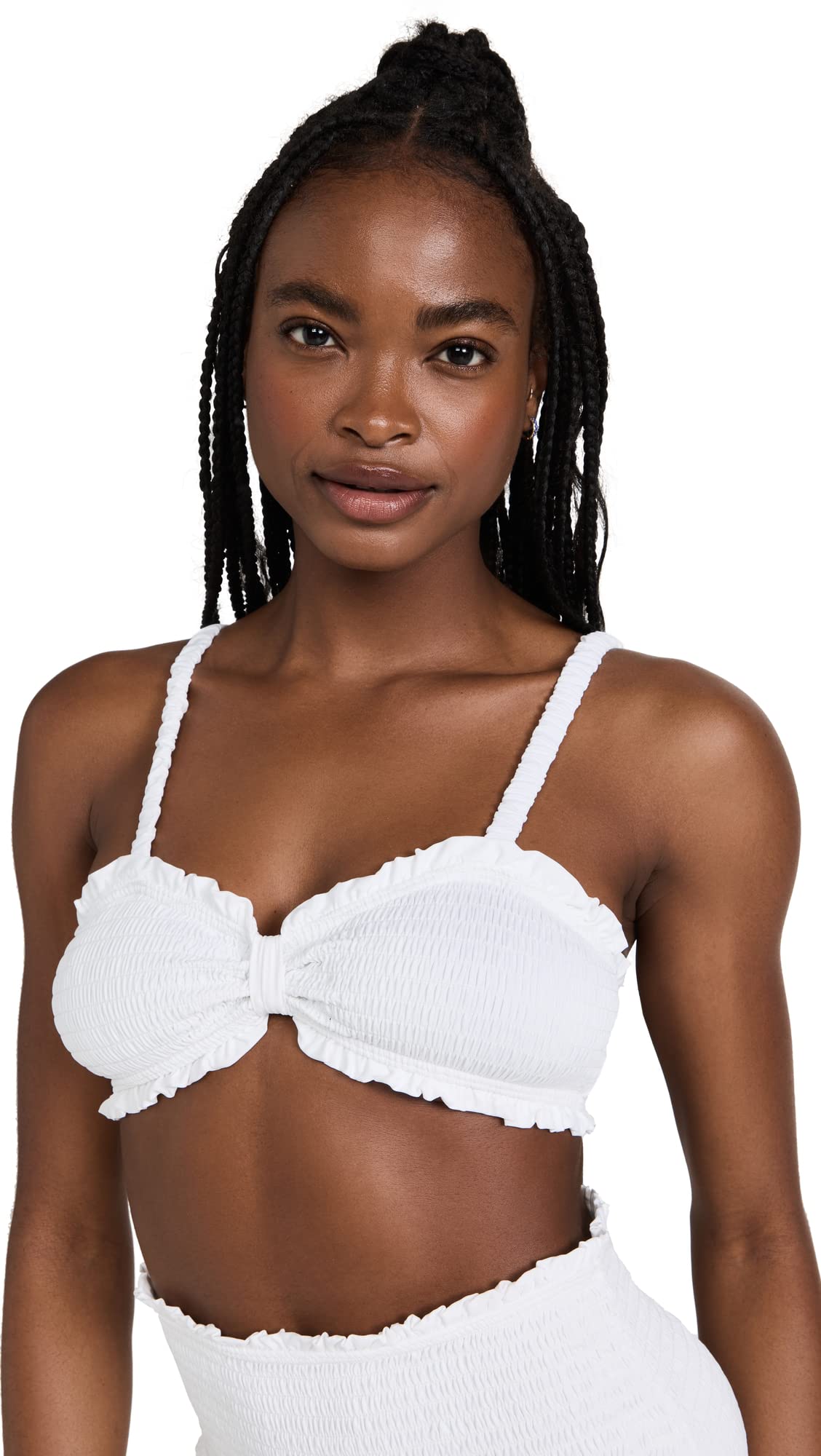 SEA Women's Bobby Smocked Bikini Top - Sexy Swimwear for Beach & Pool - Perfect for Summer Vacation, Tropical Getaway, and Swim Parties