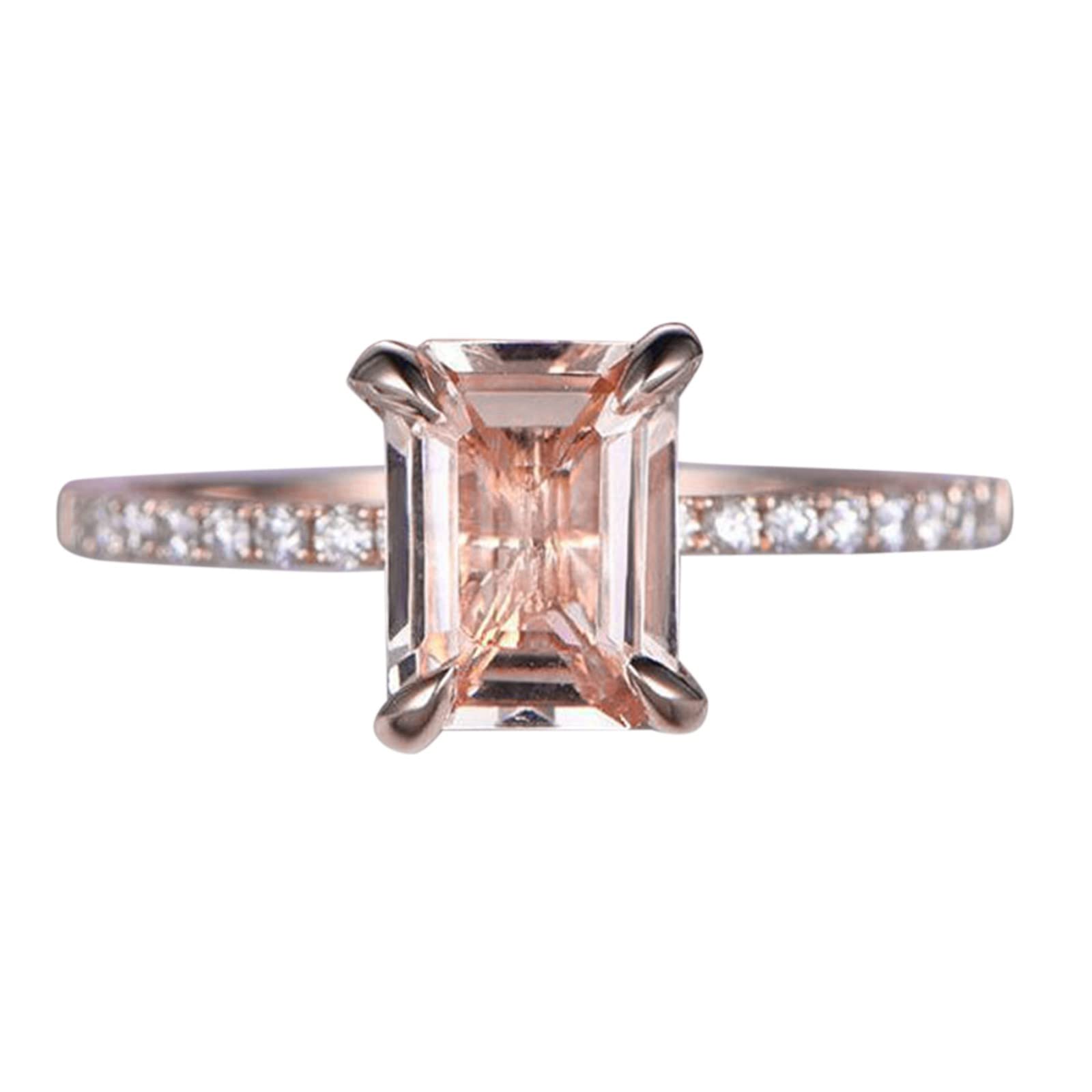 Elegant Stackable Diamond Square Rings for Women - Dainty Geometry Rhinestone Band Rings Size 5-12 - Perfect Promise, Bridal, Christmas & Birthday Gifts - Ideal for Everyday Wear, Date Nights & Special Occasions