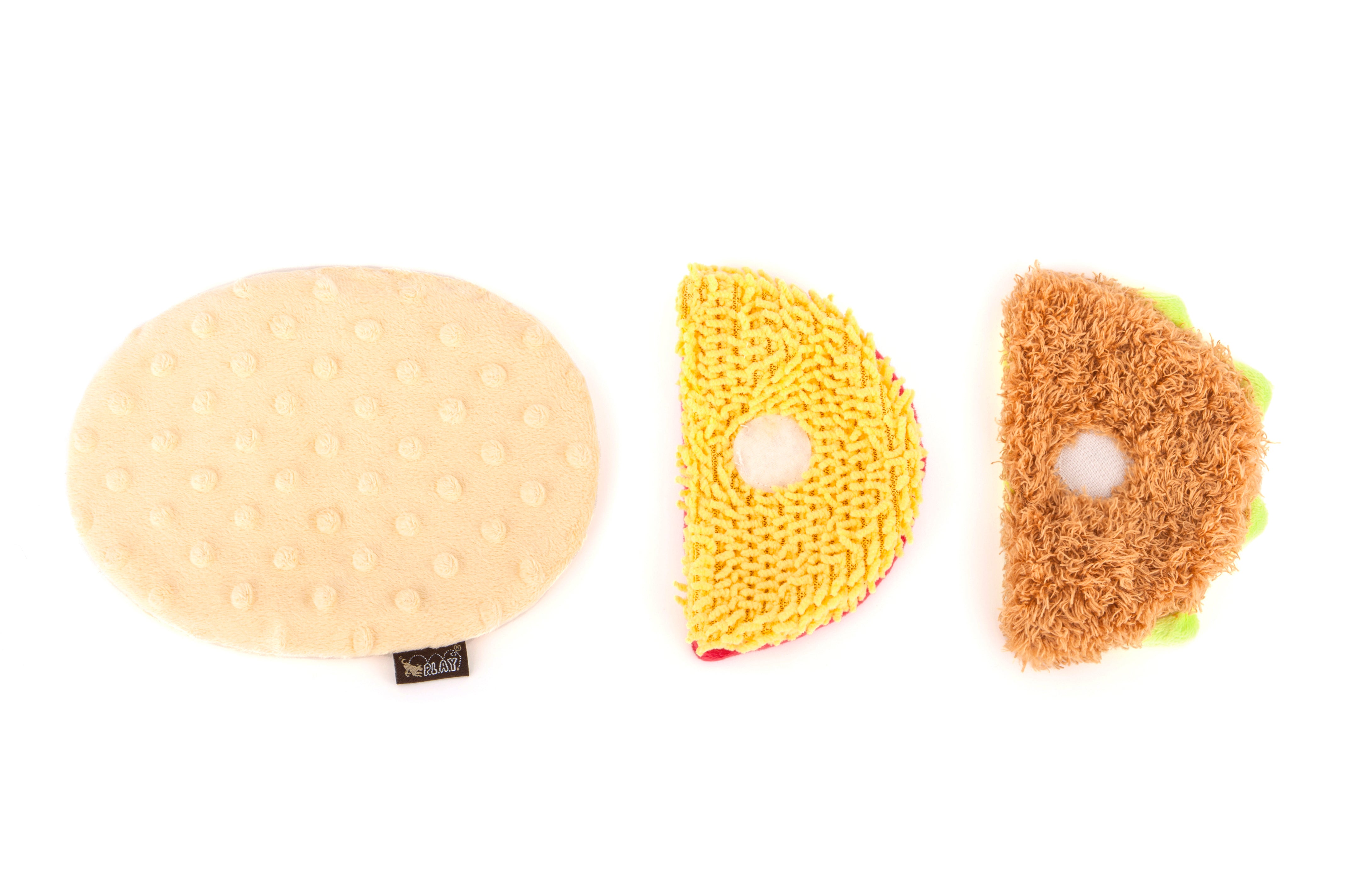 El Taco Dog Plush Toy - International Classic™ Chew-Resistant Squeaky Stuffed Animal for Pets | Perfect for Playtime, Training & Cuddling | Pet P.L.A.Y.