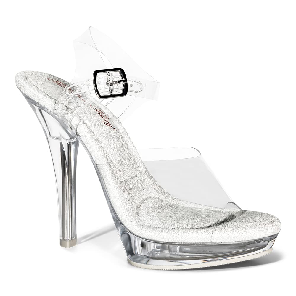 Olympian Clear Bikini Fitness Competition Heels - 5 Inch Bodybuilding & Pageant Shoes for Women - Comfortable Lucite Heels for Bikini Contest, Bridal, Dance & Stage Performances - Perfect for Bodybuilders, Models & Performers