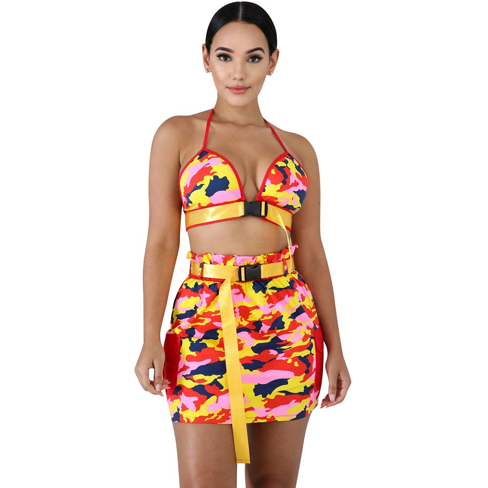 Women's Sexy Camo Crop Top & Skirt Two-Piece Outfit Set - S-XXL | Trendy Streetwear for Party, Club & Summer Fashion